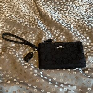 Coach Black Signature Wristlet